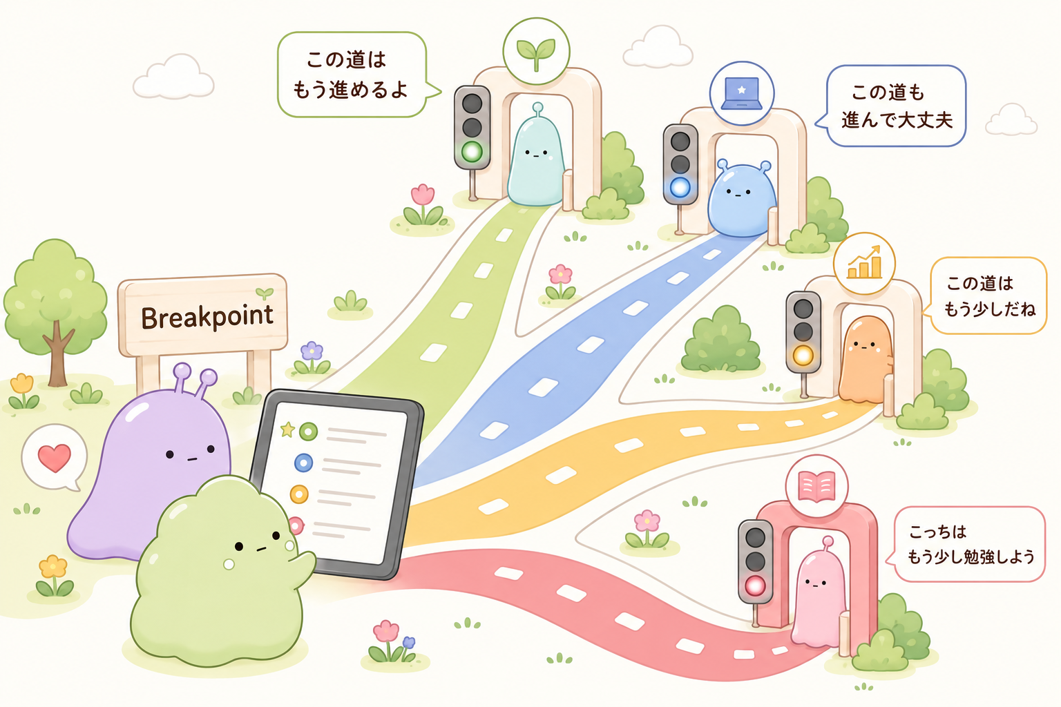 模擬案件で実力を見極めるイメージ